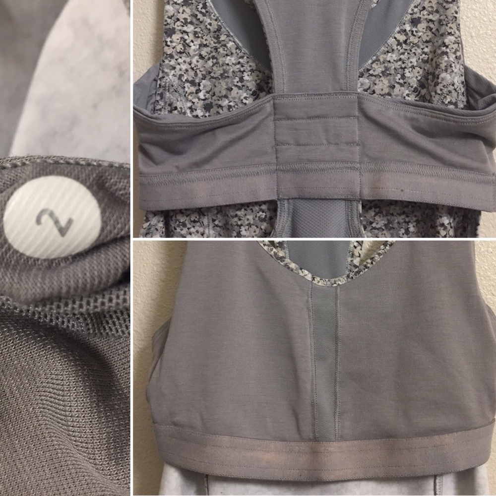 Lululemon Gray Floral Turbo Tank - Picture 8 of 8